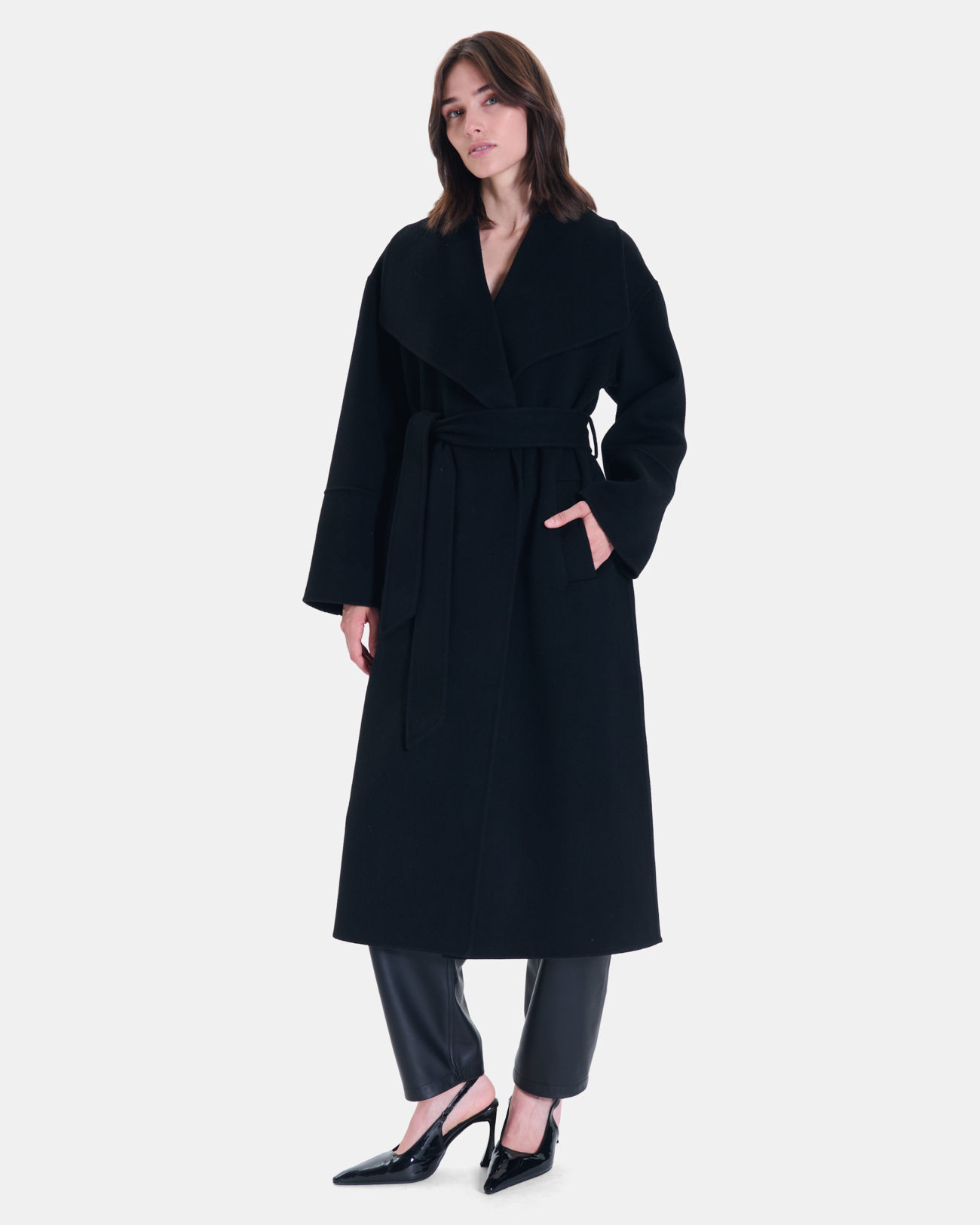 Manteau Mada Manteau long en laine noire ZAPA