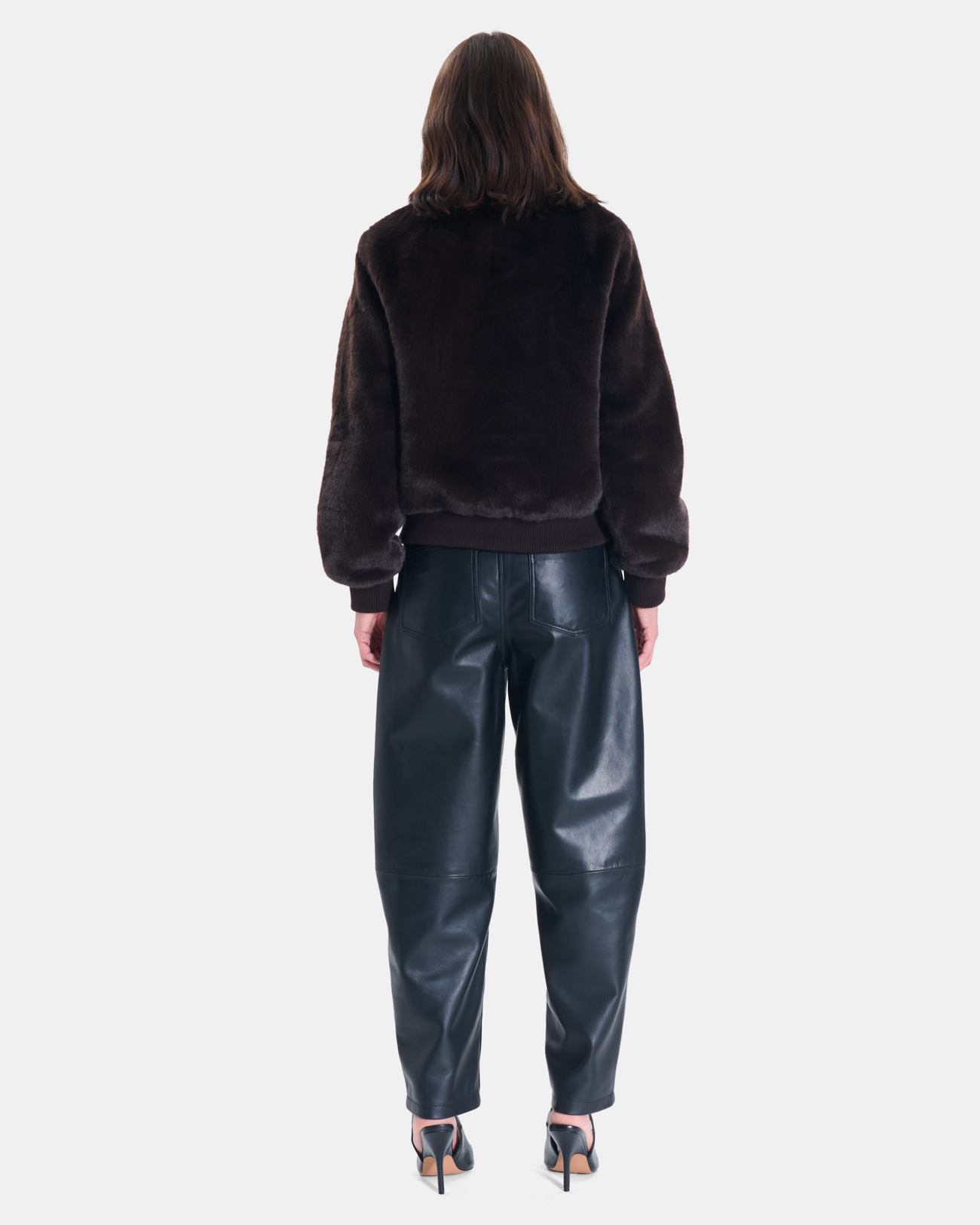 Veste Valou Veste courte en fausse fourrure chocolat ZAPA