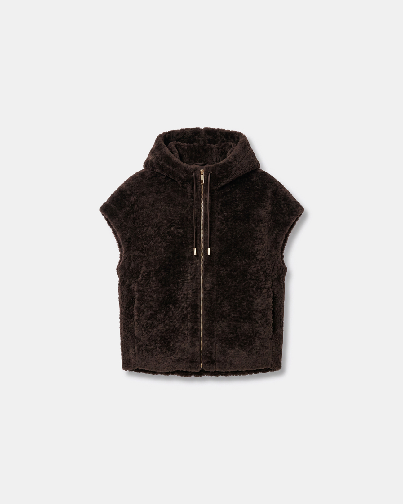 Veste Marguerita Veste sans manches en fausse fourrure chocolat ZAPA