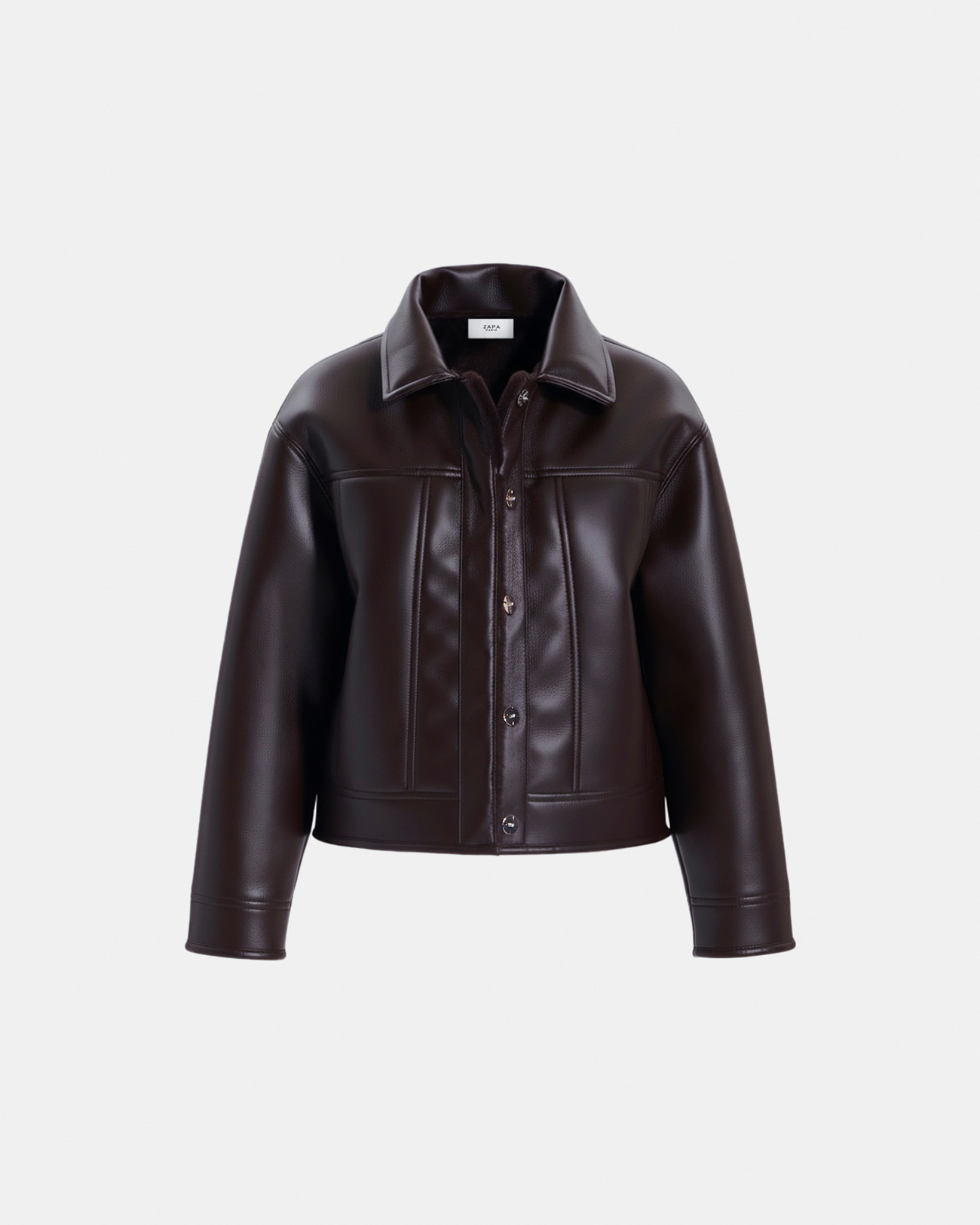 Veste Monge Veste courte r&eacute;versible en fausse fourrure chocolat ZAPA