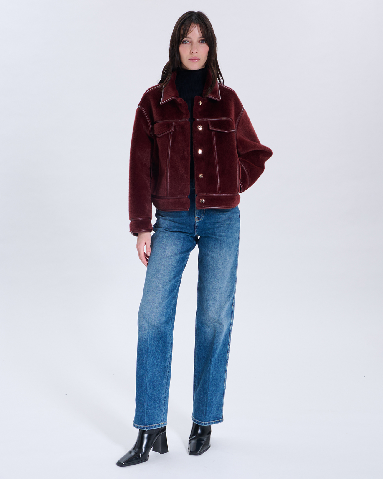 Veste Monge Veste r&eacute;versible grenat ZAPA