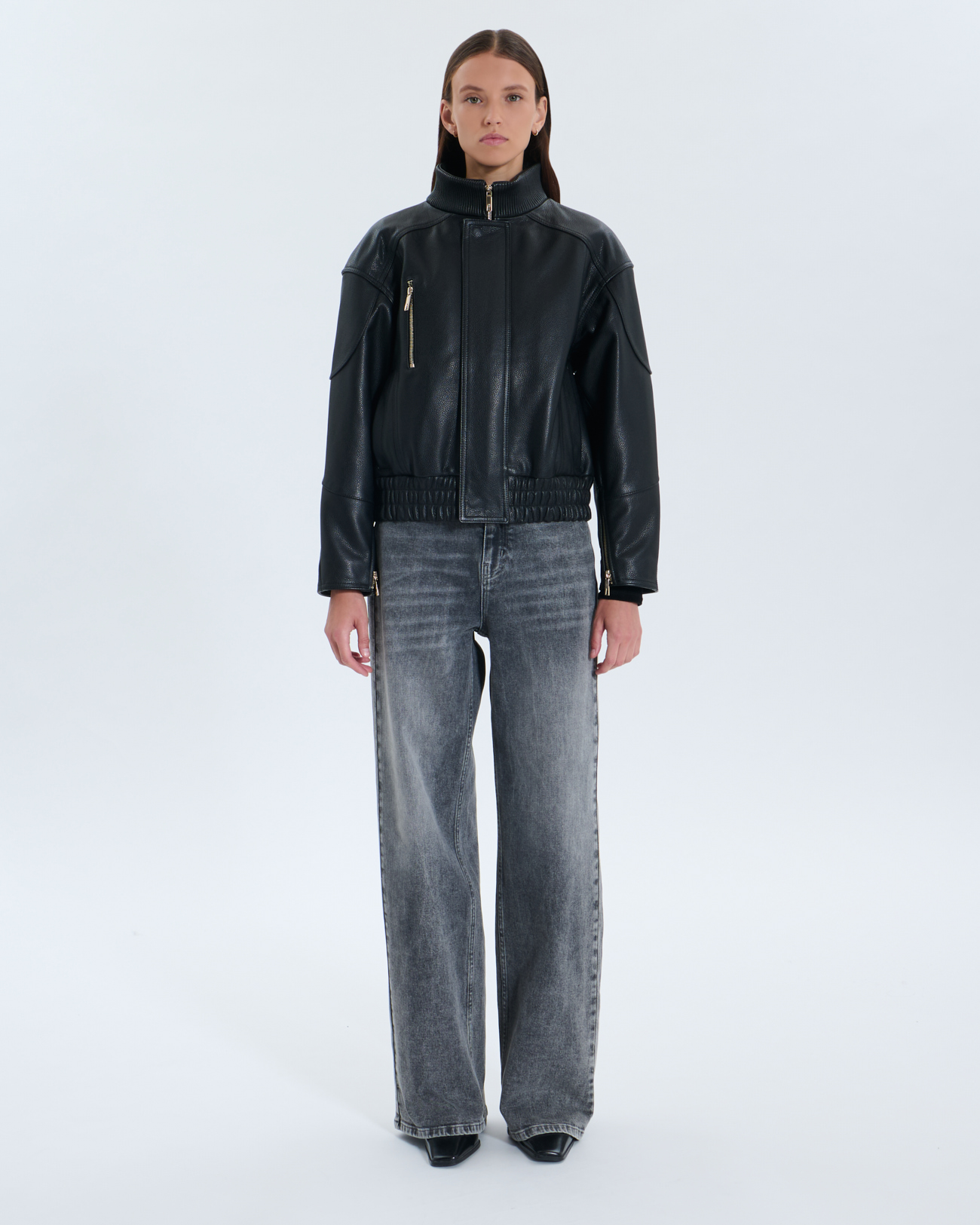 Veste Bryan Veste Bryan noire en cuir ZAPA