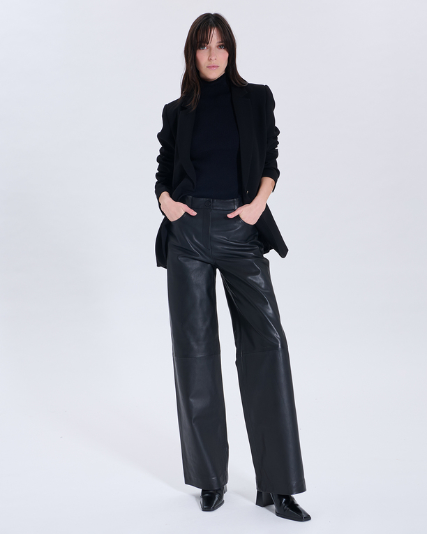 Pantalon Priscille Pantalon Priscille noir en cuir ZAPA