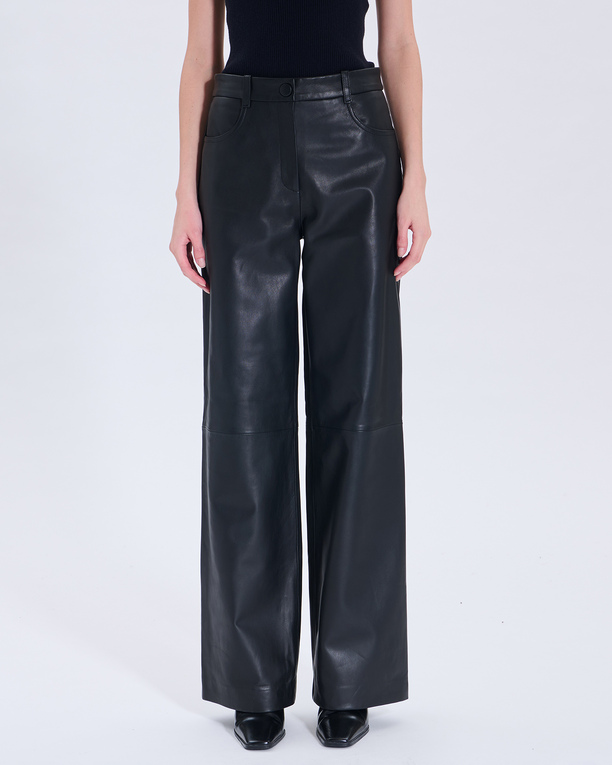 Pantalon Priscille Pantalon Priscille noir en cuir ZAPA
