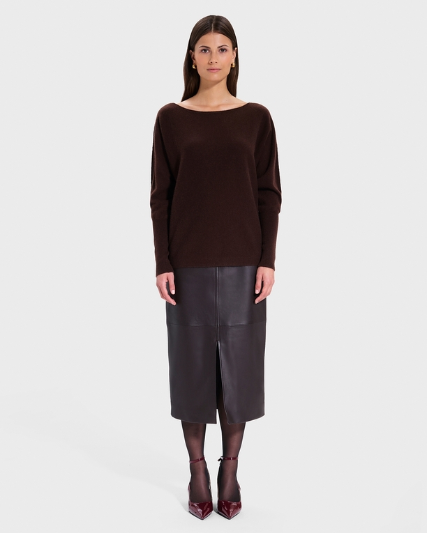 Pull Penseeboat Pull Penseeboat chocolat en cachemire ZAPA