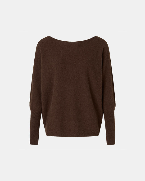 Pull Penseeboat Pull Penseeboat chocolat en cachemire ZAPA