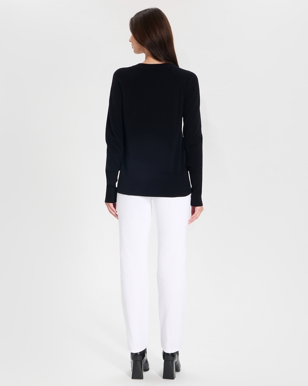 Pull Noam Pull col rond en laine noir ZAPA