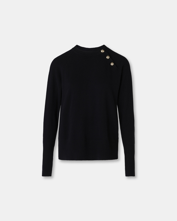 Pull Noam Pull col rond en laine noir ZAPA