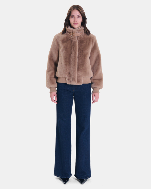 Veste Valou Veste courte en fausse fourrure camel ZAPA