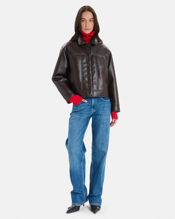 Veste Monge Veste courte réversible en fausse fourrure chocolat ZAPA