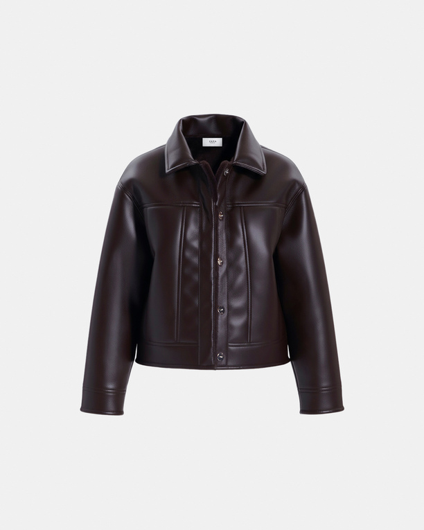 Veste Monge Veste courte réversible en fausse fourrure chocolat ZAPA