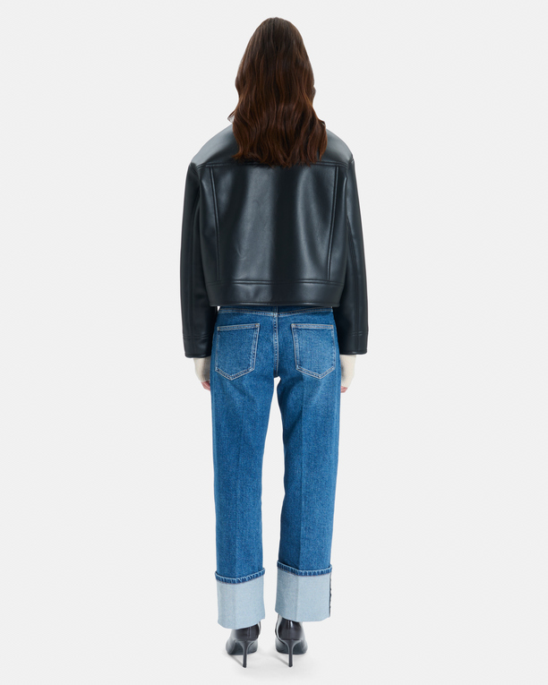 Veste Monge Veste courte réversible en fausse fourrure noire ZAPA