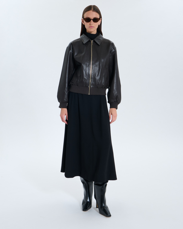 Veste Virgile Veste Virgile chocolat en cuir ZAPA
