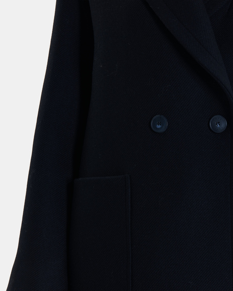 Manteau miranda manteau long en laine m&eacute;lang&eacute;e noir zapa