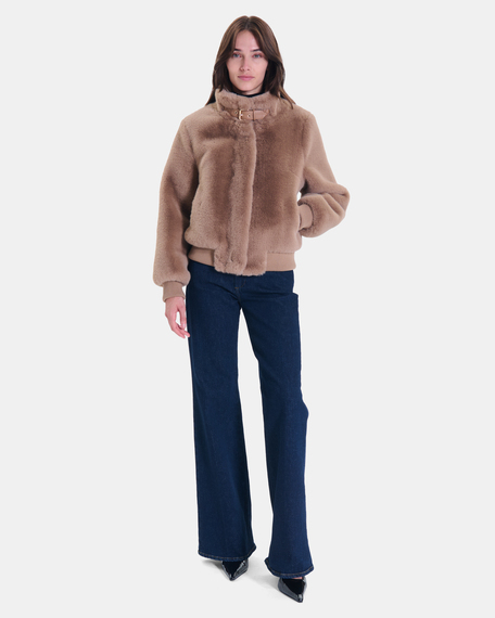Veste valou veste courte en fausse fourrure camel zapa