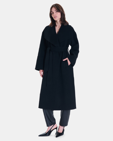 Manteau Mada Manteau long en laine noire ZAPA