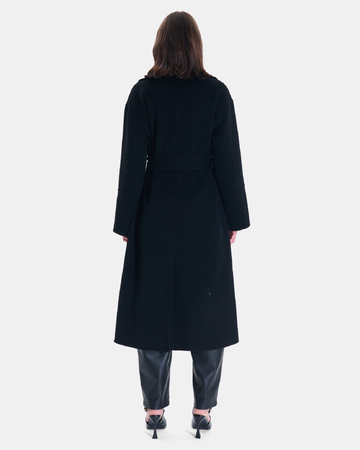 Manteau Mada Manteau long en laine noire ZAPA