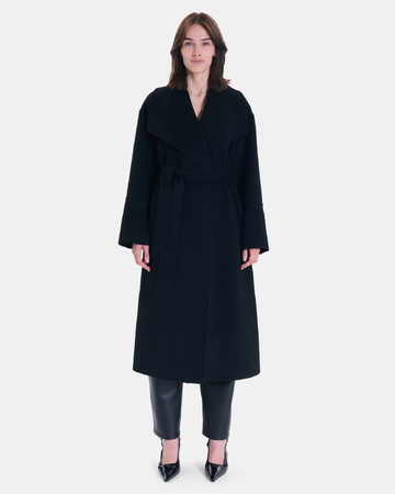 Manteau Mada Manteau long en laine noire ZAPA