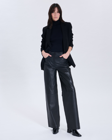 Pantalon Priscille Pantalon Priscille noir en cuir ZAPA