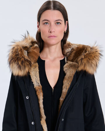 Parka Piria Parka avec col amovible en fourrure v&eacute;ritable ZAPA