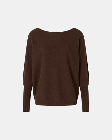 Pull Penseeboat Pull Penseeboat chocolat en cachemire ZAPA