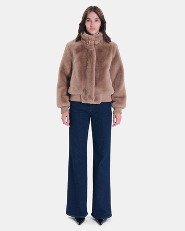 Veste Valou Veste courte en fausse fourrure camel ZAPA