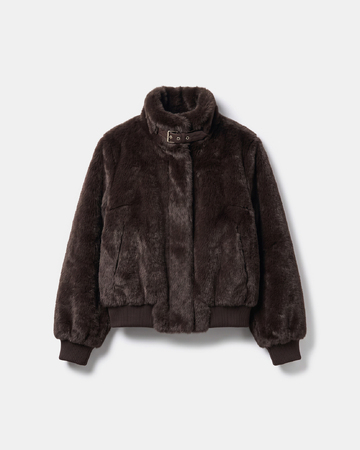 Veste Valou Veste courte en fausse fourrure chocolat ZAPA
