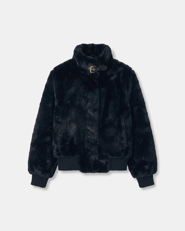 Veste Valou Veste courte en fausse fourrure noire ZAPA