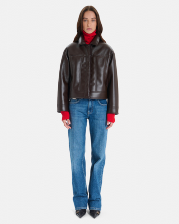 Veste Monge Veste courte réversible en fausse fourrure chocolat ZAPA