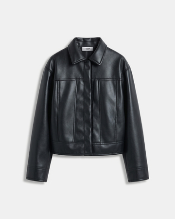 Veste Monge Veste courte réversible en fausse fourrure noire ZAPA