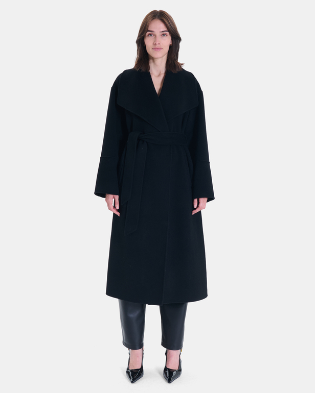 Manteau Mada Manteau long en laine noire ZAPA