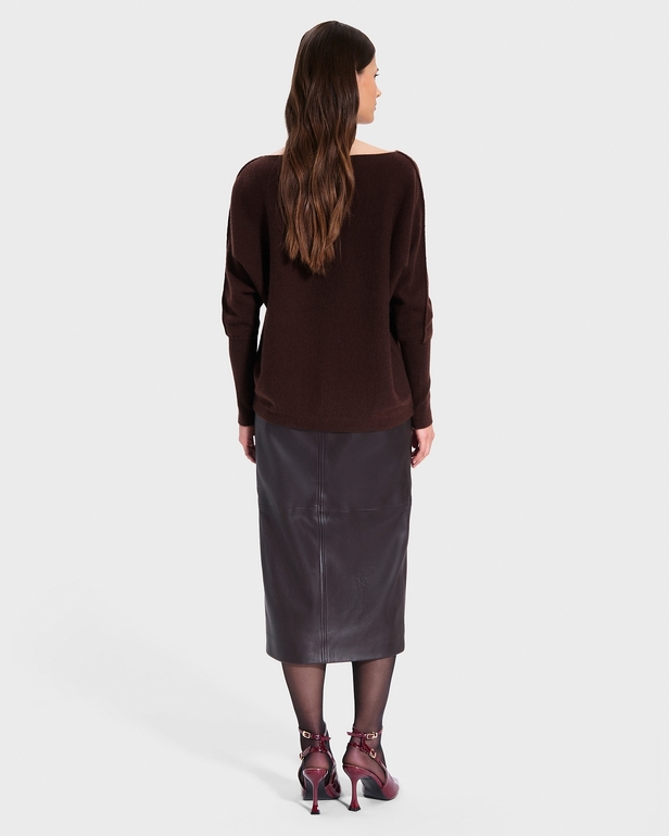 Pull Penseeboat Pull Penseeboat chocolat en cachemire ZAPA