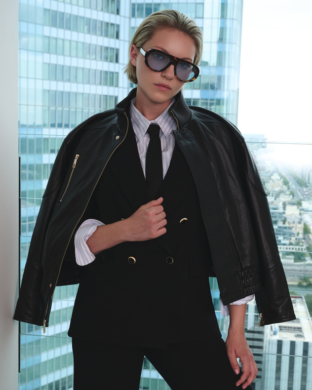 Veste Bryan Veste Bryan noire en cuir ZAPA