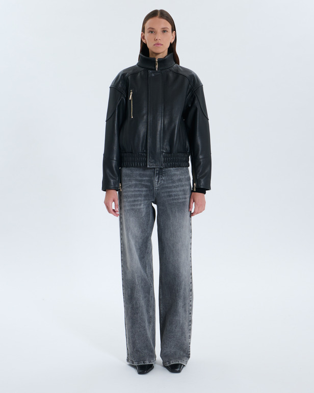 Veste Bryan Veste Bryan noire en cuir ZAPA