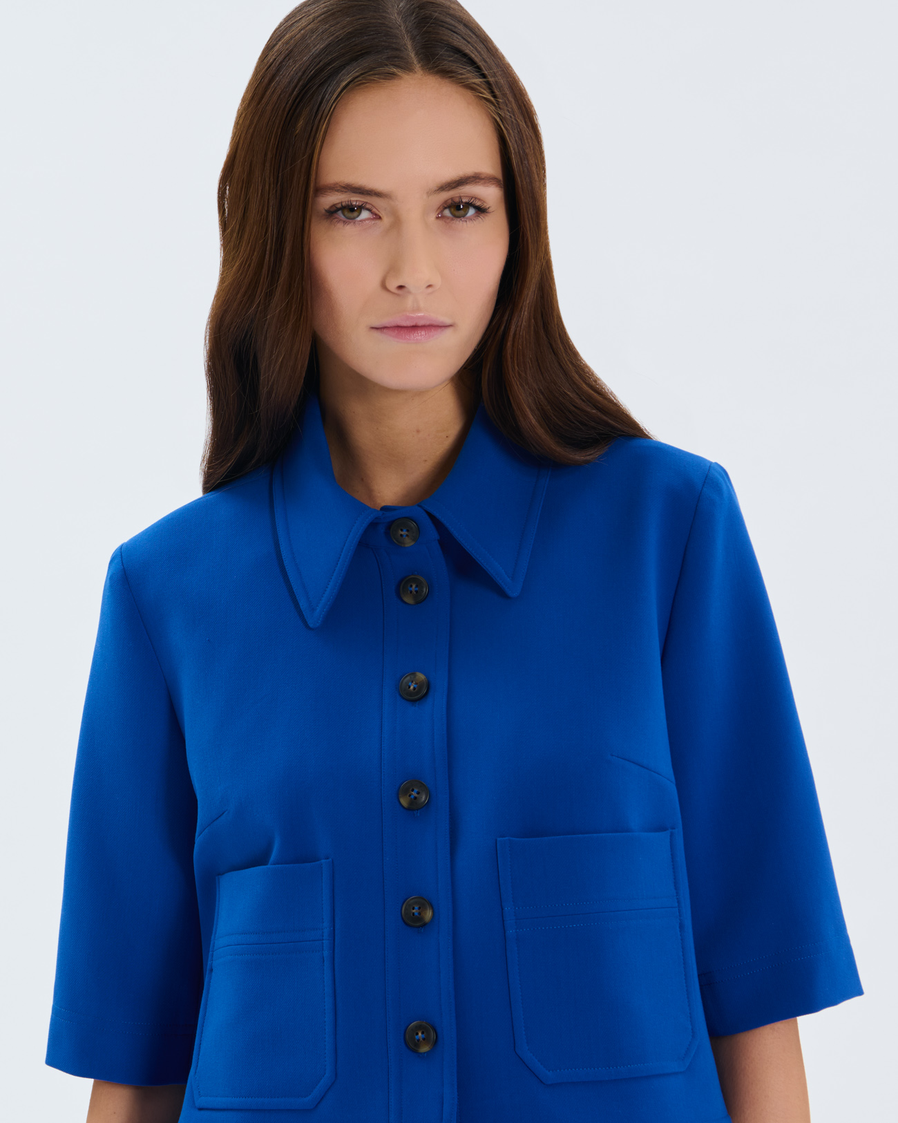Chemise Celine Chemise courte bleu roi ZAPA