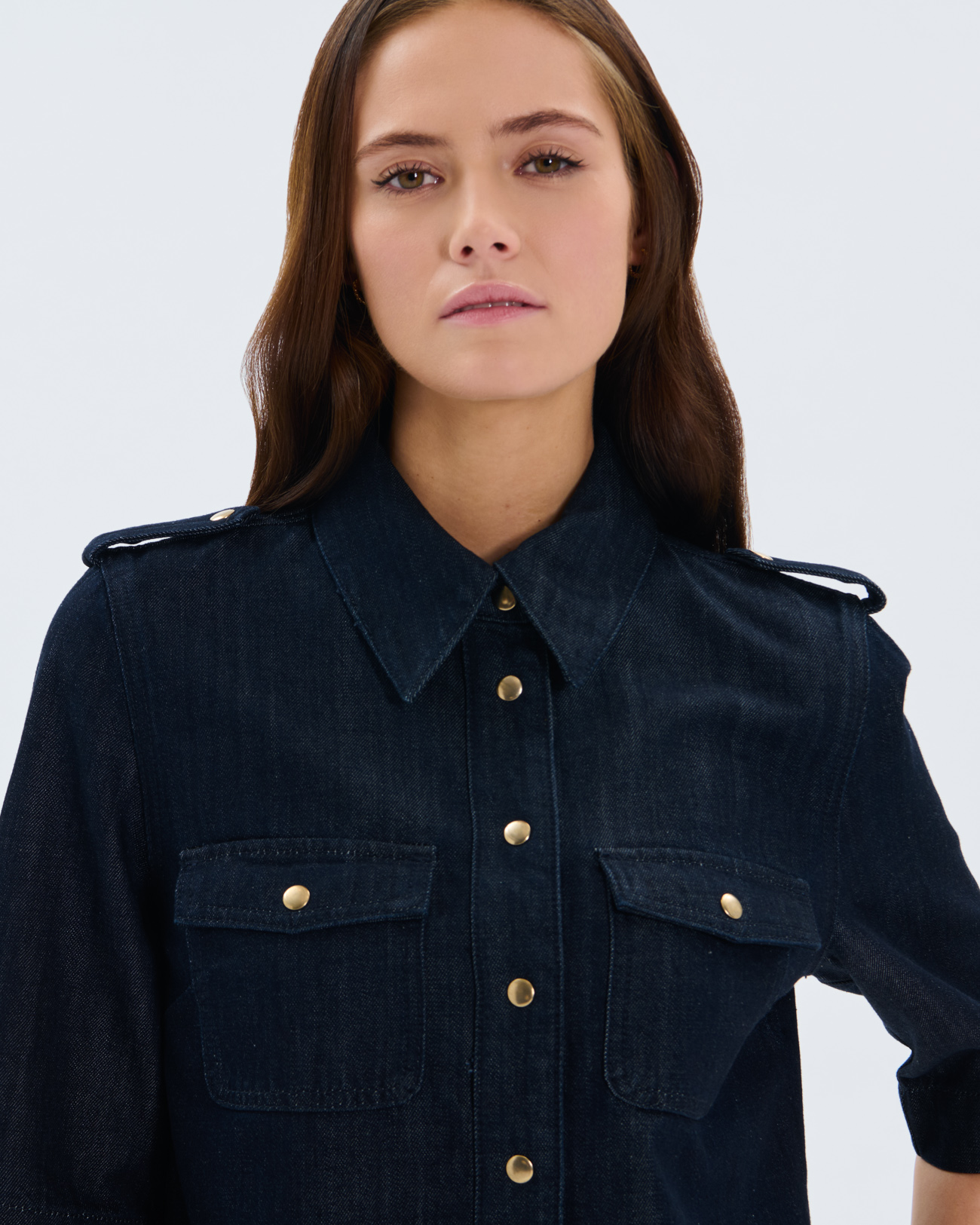 Chemise Celeste Chemise en coton bleu brut ZAPA
