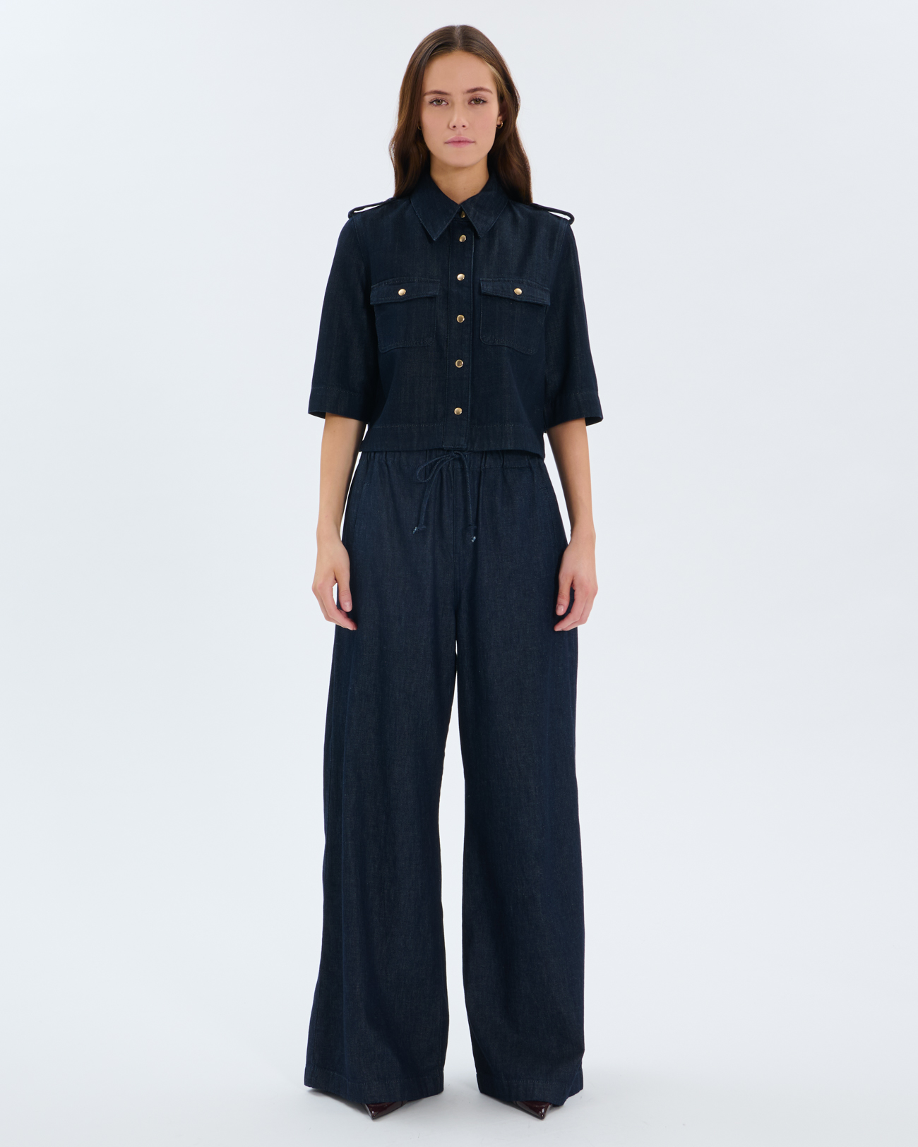 Chemise Celeste Chemise en coton bleu brut ZAPA