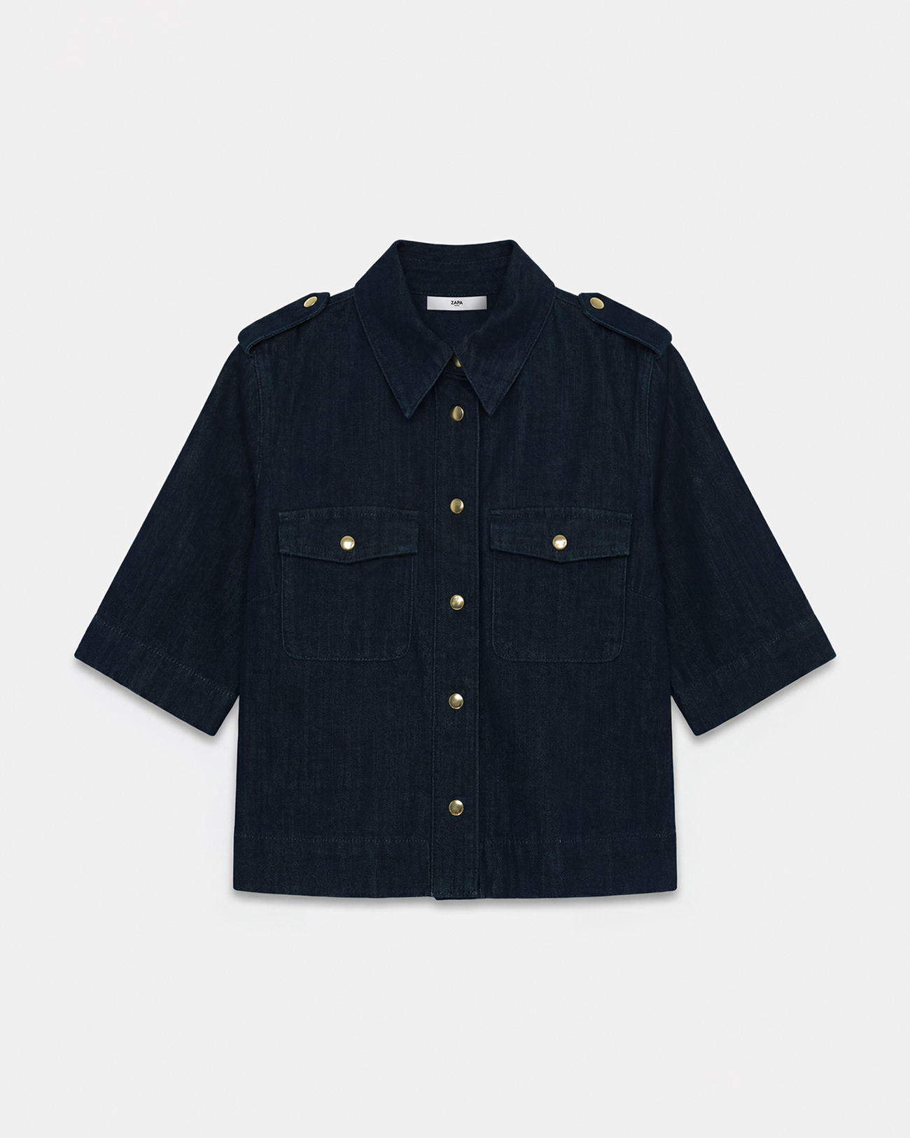Chemise Celeste Chemise en coton bleu brut ZAPA