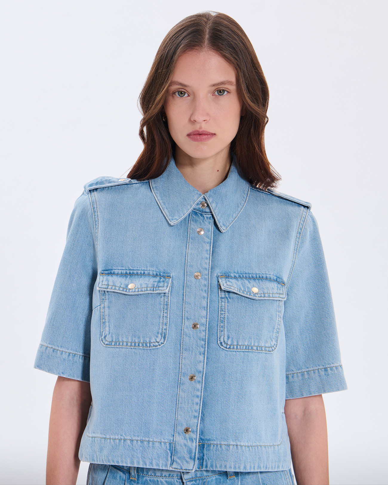 Chemise Celeste Chemise en coton bleu clair ZAPA