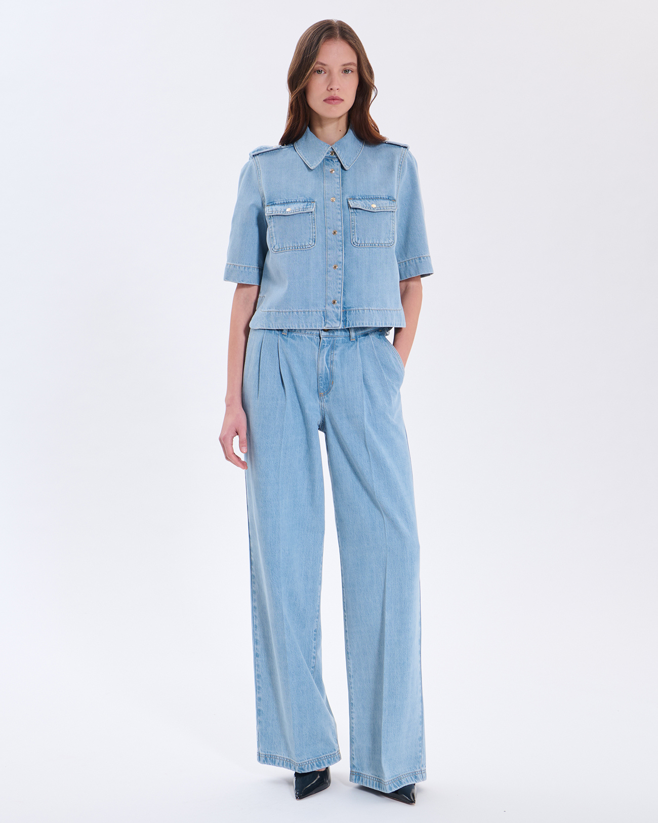Chemise Celeste Chemise en coton bleu clair ZAPA