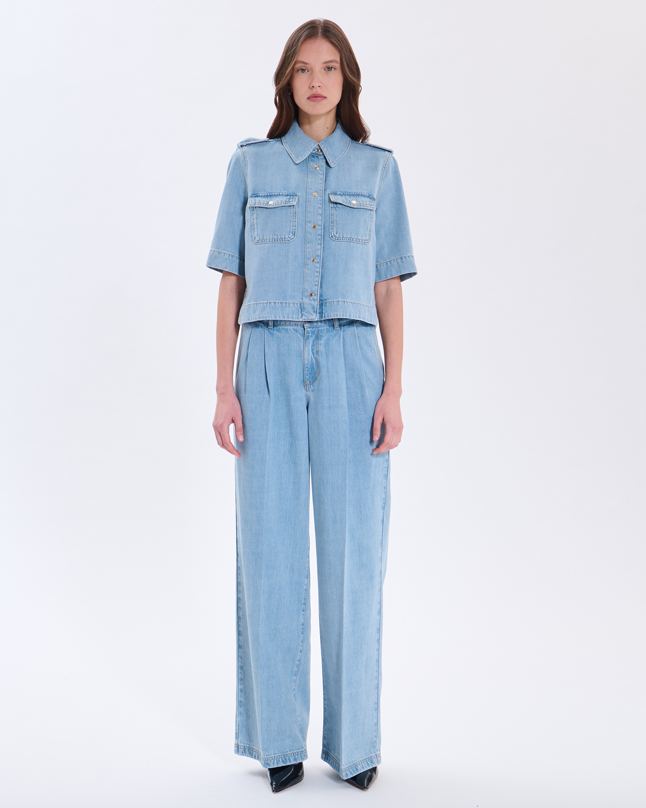 Chemise Celeste Chemise en coton bleu clair ZAPA
