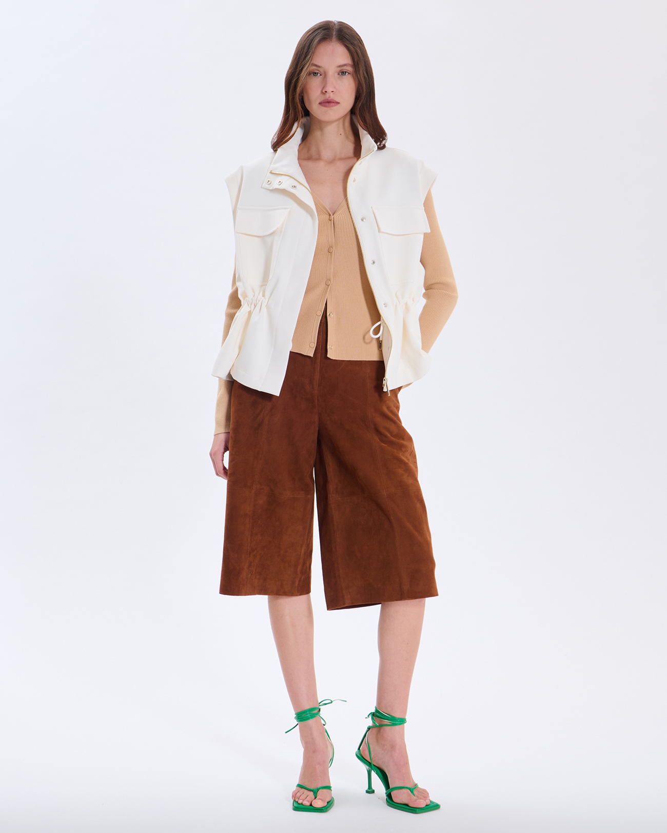 Gilet Gahano Gilet en viscose sable ZAPA