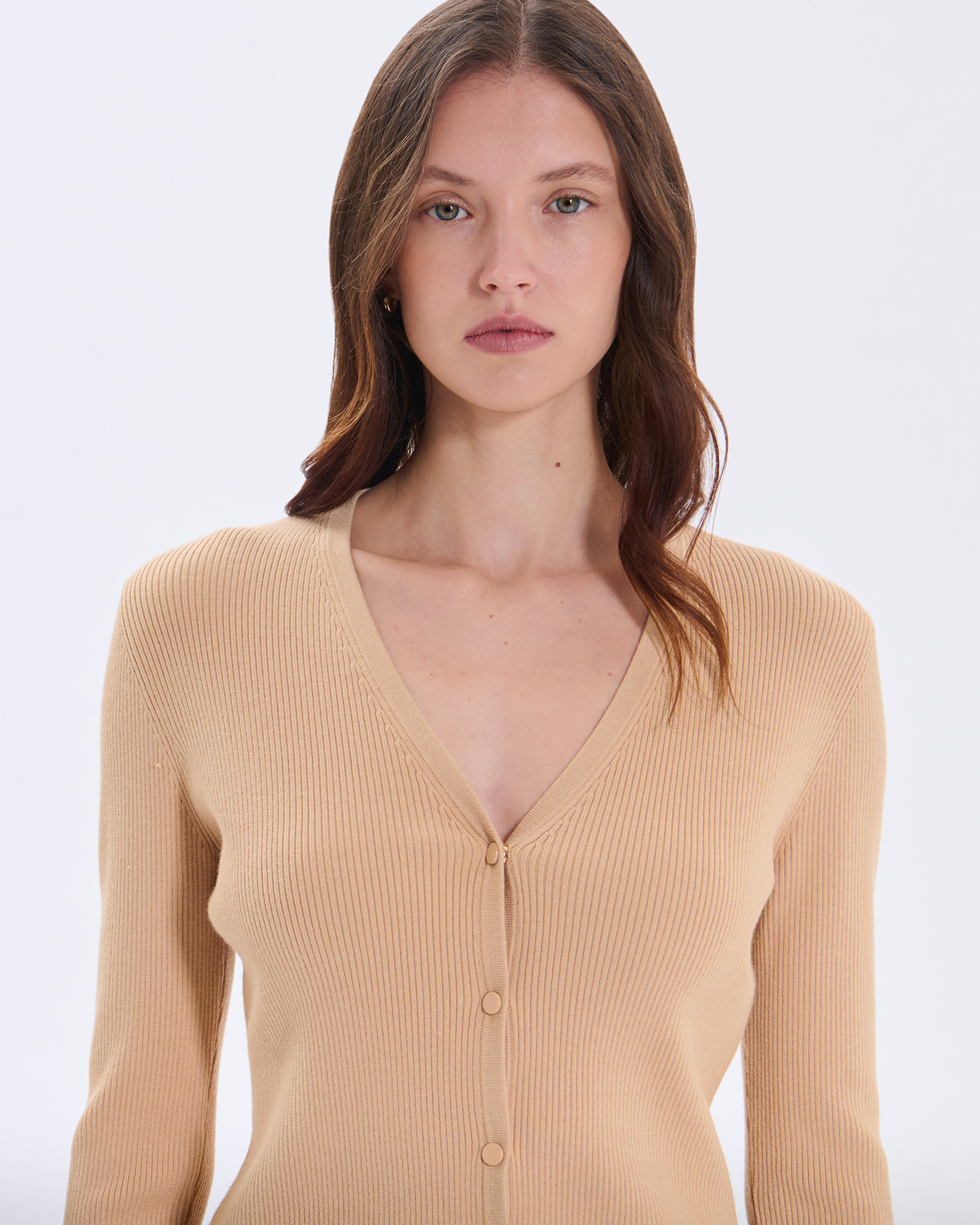Gilet Gahano Gilet en viscose sable ZAPA