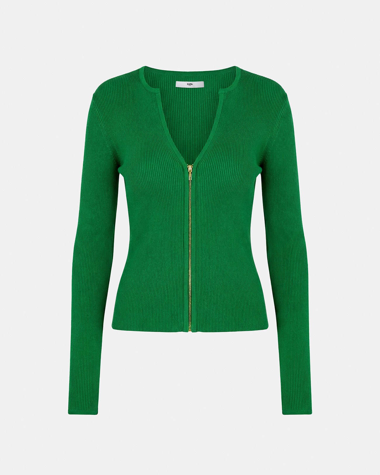 Gilet Noun Gilet zip&eacute; en viscose vert tennis ZAPA