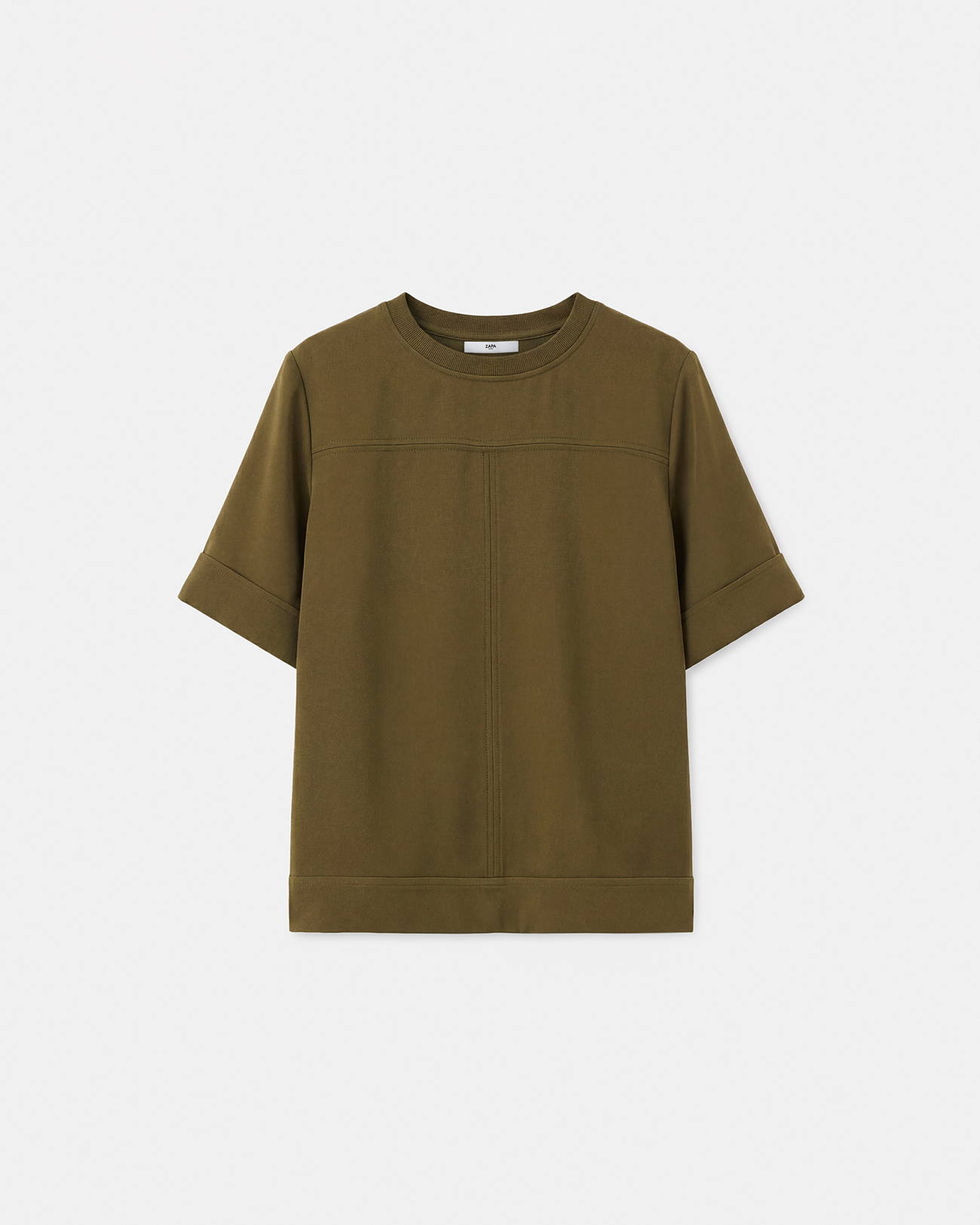 Top Tonia Top col rond olive ZAPA