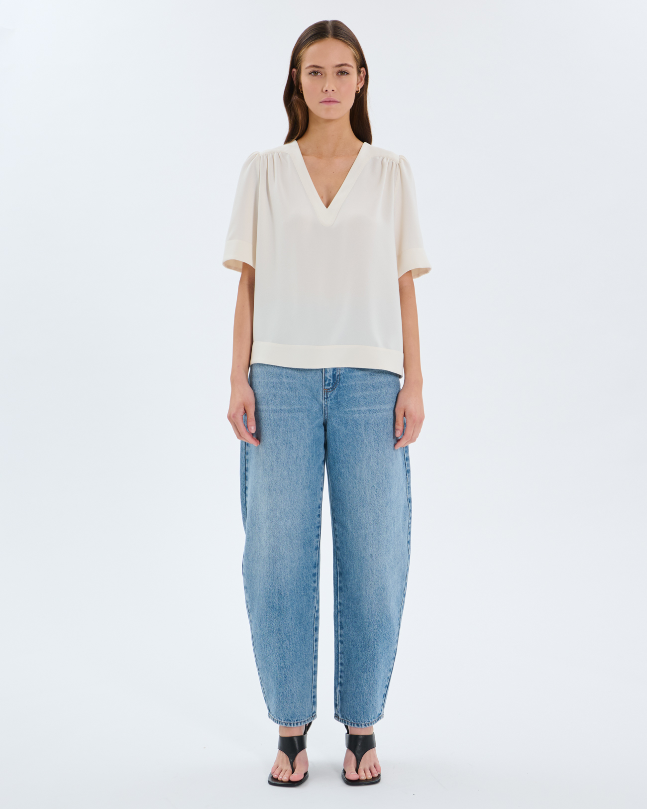 Chemise Tahiel Top &agrave; col V &eacute;cru ZAPA