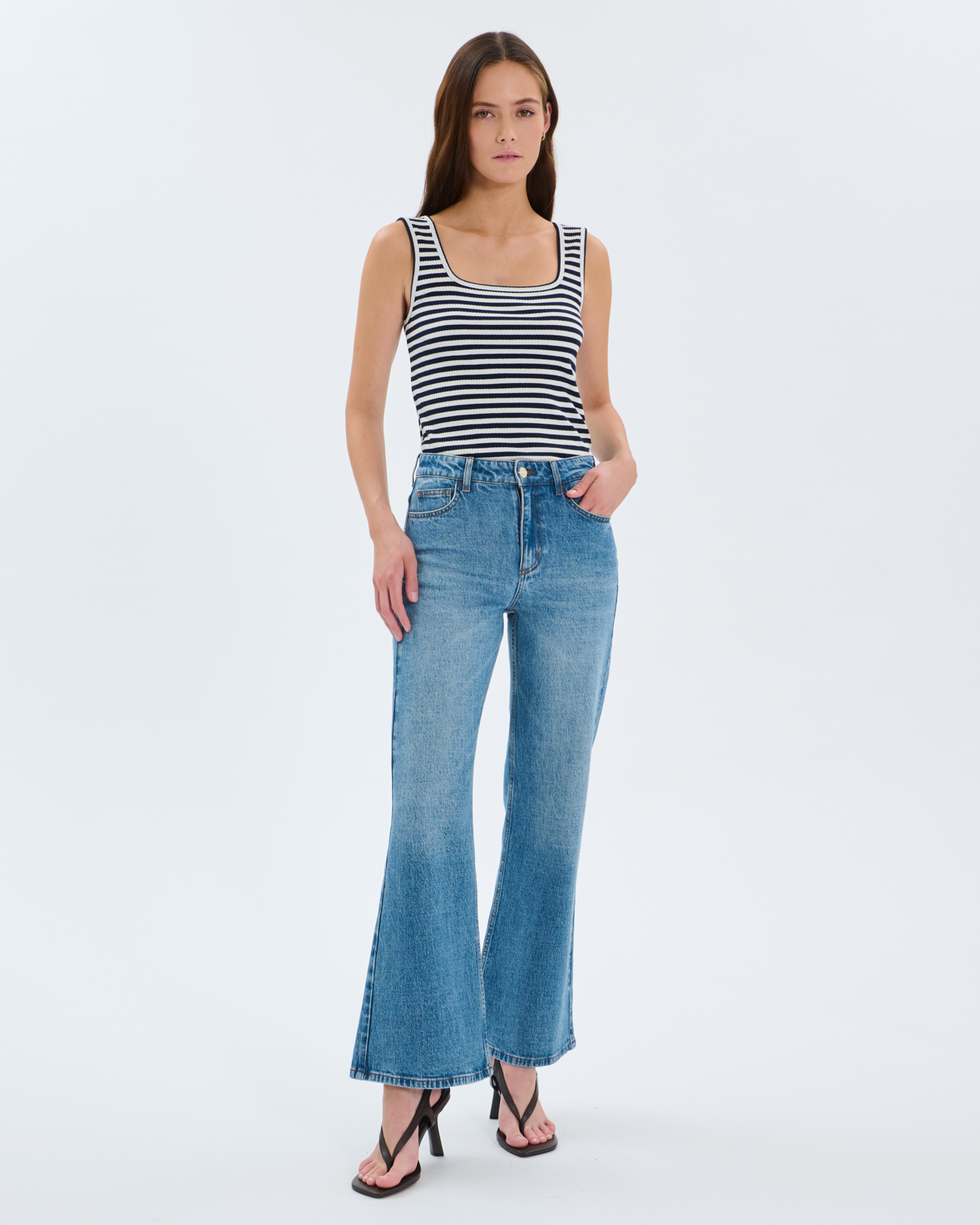 Jean Flare 7/8 Jean flare en coton bleu clair ZAPA
