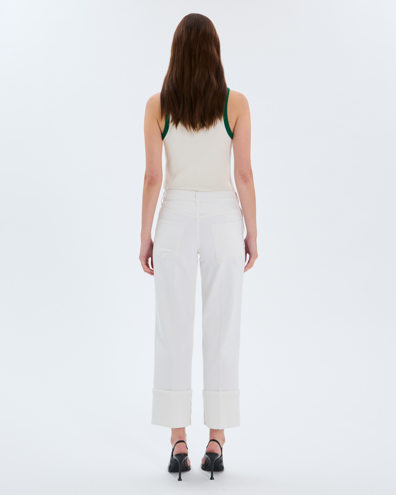 Jean Popus Jean droit en coton blanc ZAPA
