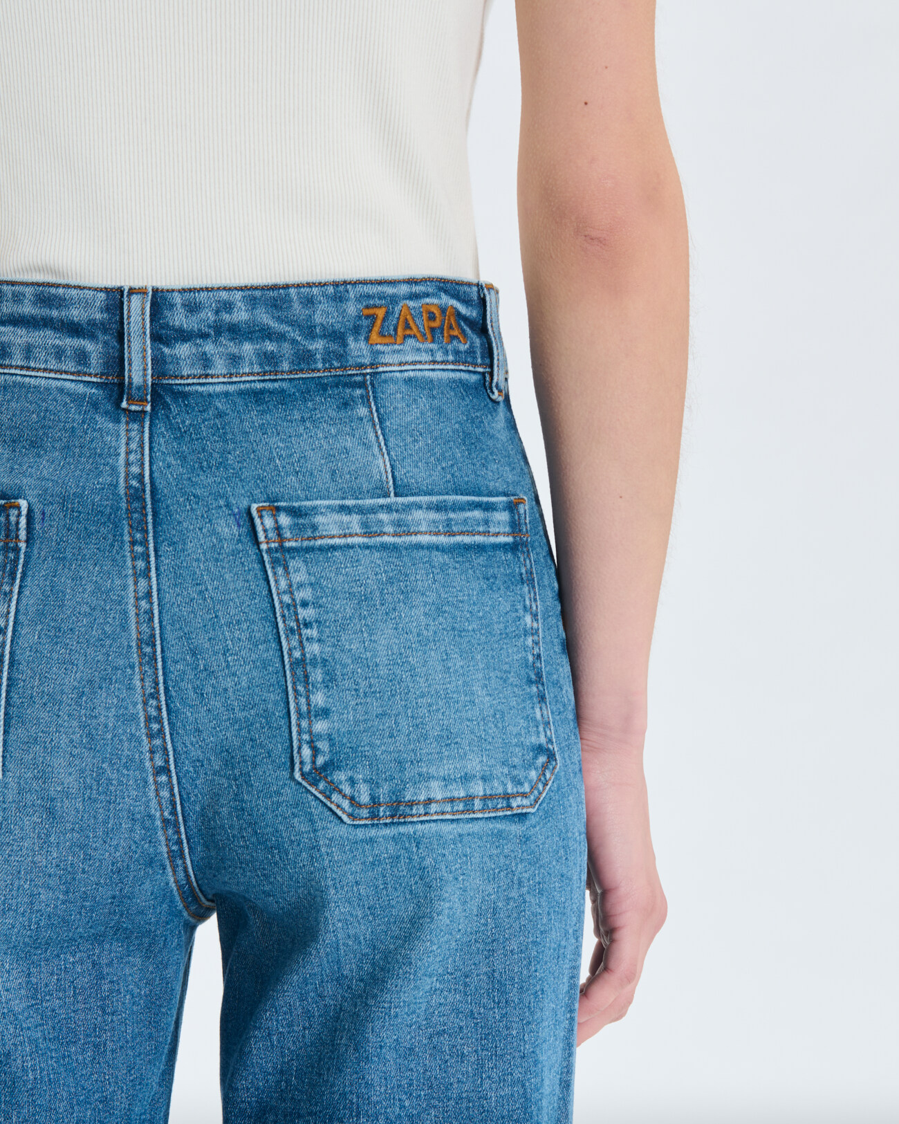 Jean Pocket Jean en coton bleu clair ZAPA