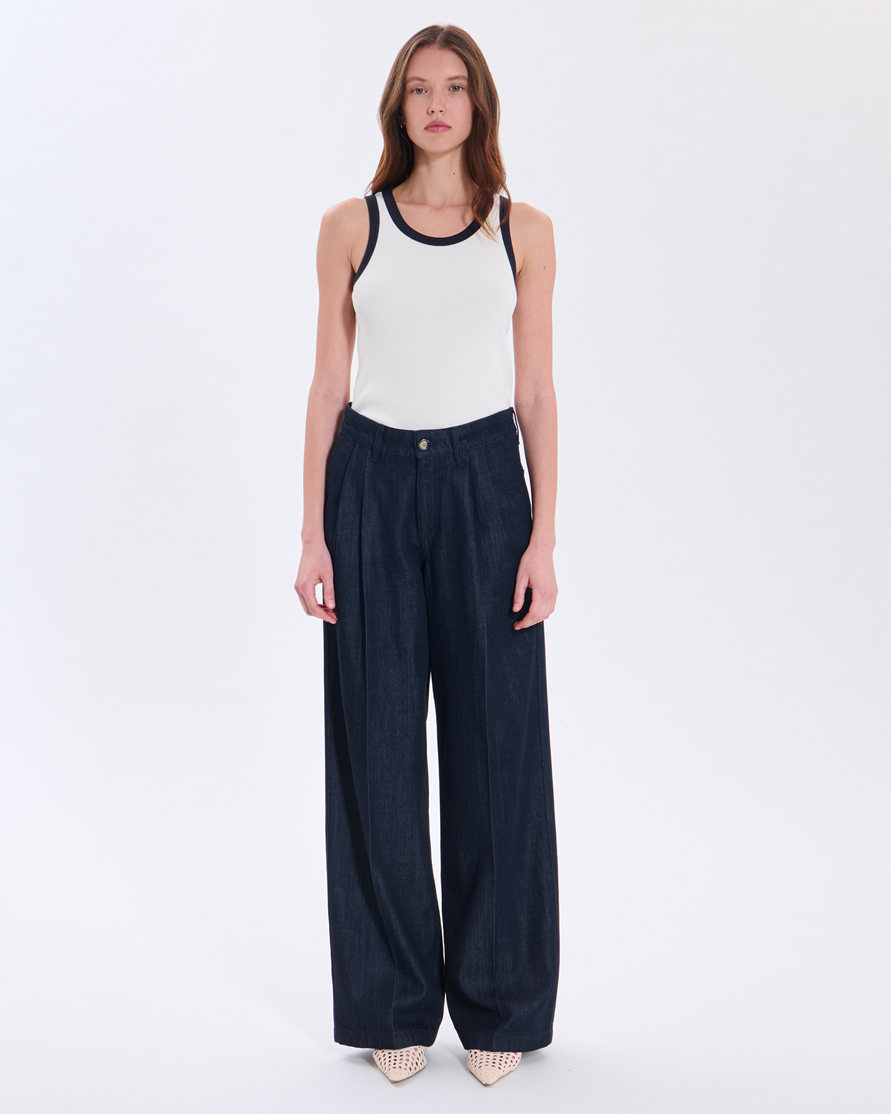 Pantalon Prince Pantalon en coton bleu brut ZAPA
